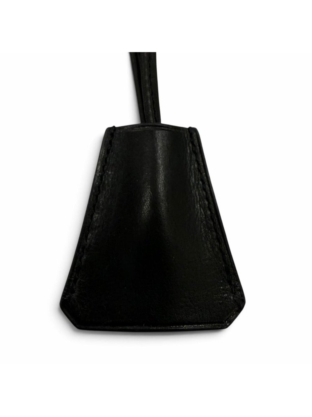 Hermes Leather Kelly Watch Clochette Necklace Black